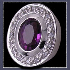 Sterling Silver, Genuine Amethyst and Cubic Zirconias Earrings Image