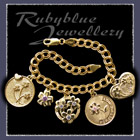 Gold Charm Bracelet with Gold Charms Image
