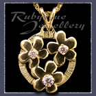 Gold 'Circle of Flowers' Pendant set with April gemstones Image